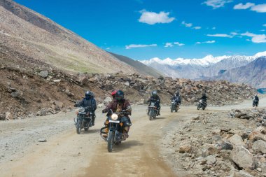 Ladakh, India - Beautiful scenic view from Between Diskit and Khardung La Pass (5359m) in Nubra Valley, Ladakh, Jammu and Kashmir, India. clipart