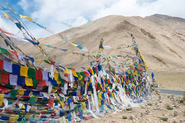 Ladakh Indien Tibetische Gebetsfahne Kiagar Pass Ladakh Jammu Und Kaschmir — Stockfoto