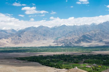 Ladakh, Hindistan - Ladakh, Jammu ve Kashmir 'deki Matho Village' dan güzel manzara.