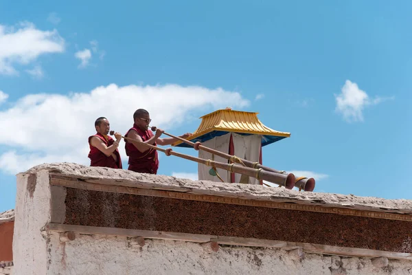 Ladakh Indien Munkar Vid Matho Kloster Matho Gompa Ladakh Jammu — Stockfoto