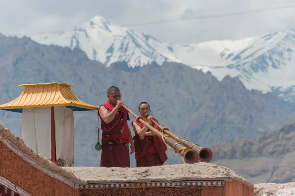 Ladakh Indien Munkar Vid Matho Kloster Matho Gompa Ladakh Jammu — Stockfoto