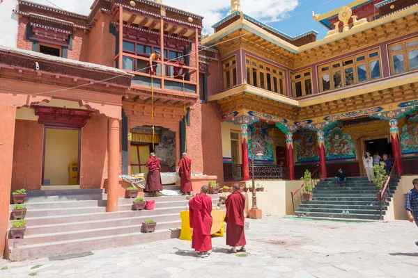 Ladakh Indie Mnisi Klasztorze Matho Matho Gompa Ladakh Jammu Kaszmirze — Zdjęcie stockowe