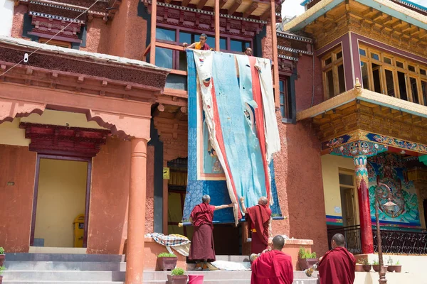 Ladakh Indie Mnisi Klasztorze Matho Matho Gompa Ladakh Jammu Kaszmirze — Zdjęcie stockowe
