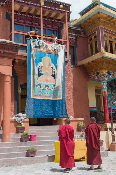 Ladakh Índia Monges Mosteiro Matho Matho Gompa Ladakh Jammu Caxemira — Fotografia de Stock