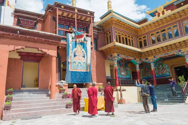 Ladakh Índia Monges Mosteiro Matho Matho Gompa Ladakh Jammu Caxemira — Fotografia de Stock