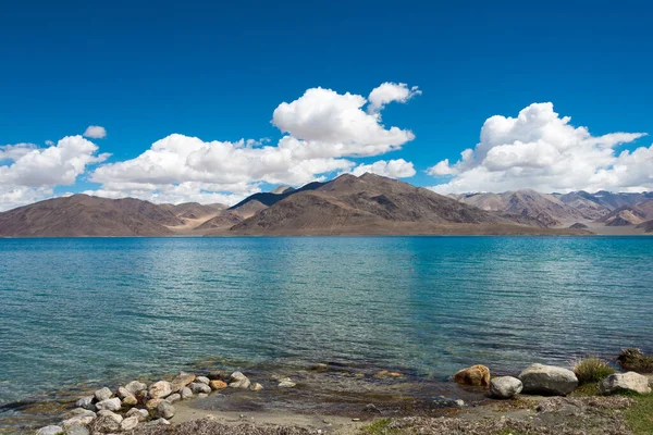 Ladakh Indien Blick Auf Den Pangong See Zwischen Spangmik Und — Stockfoto