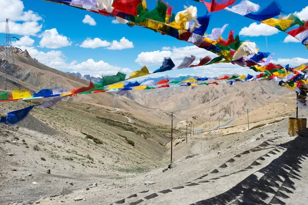 Ladakh Indien Tibetische Gebetsfahne Zum Fotu Pass Ladakh Jammu Und — Stockfoto