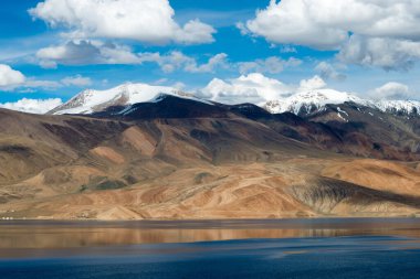 Ladakh, Hindistan - Changthang Platosu 'ndaki Tso Moriri Gölü, Ladakh, Jammu ve Kashmir, Hindistan. Ramsar Sözleşmesi 'nin bir parçası, Tsomoriri..