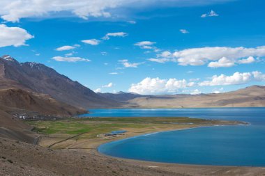 Ladakh, Hindistan - Changthang Platosu 'ndaki Tso Moriri Gölü, Ladakh, Jammu ve Kashmir, Hindistan. Ramsar Sözleşmesi 'nin bir parçası, Tsomoriri..