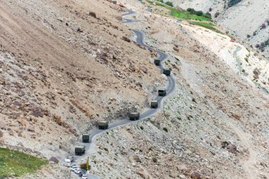 Ladakh, Hindistan - Nubra Vadisi, Ladakh, Jammu ve Kashmir, Hindistan 'da Diskit ve Khardung La Pass (5359 metre) arasında güzel manzara.
