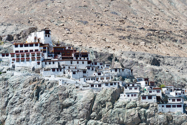 Ladakh, India - Diskit Monastery (Diskit Gompa) in Ladakh, Jammu and Kashmir, India. The Monastery was originally built in 14th century.