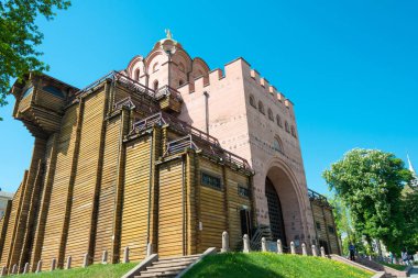 Kiev, Ukrayna - Kyiv 'in Altın Kapıları. Ukrayna, Kiev 'de ünlü bir tarihi mekan..