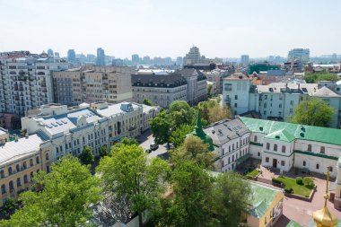 Kiev, Ukrayna - Kiev şehir manzarası Kiev, Ukrayna 'daki Aziz Sophia Katedrali.
