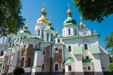 Kiev, Ukrayna - Kiev, Ukrayna 'daki Aziz Sophia Katedrali. Dünya Mirası Katedrali 'nin bir parçası olan Kiev: Saint-Sophia Katedrali ve İlgili Manastır Binaları, Kiev-Pechersk Lavra.