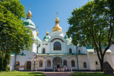 Kiev, Ukrayna - Kiev, Ukrayna 'daki Aziz Sophia Katedrali. Dünya Mirası Katedrali 'nin bir parçası olan Kiev: Saint-Sophia Katedrali ve İlgili Manastır Binaları, Kiev-Pechersk Lavra.