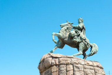 Kiev, Ukrayna - Bohdan Khmelnytsky Anıtı. Ukrayna, Kiev 'de ünlü bir tarihi mekan..