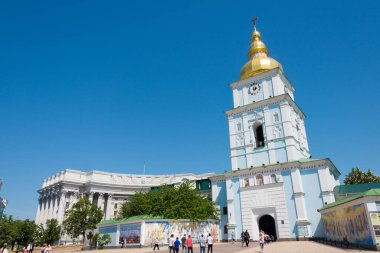 Kiev, Ukrayna - St. Michael 's Altın Kubbe Manastırı. Ukrayna, Kiev 'de ünlü bir tarihi mekan..