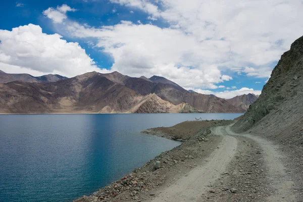 Ladakh India Vista Del Lago Pangong Desde Maan Spangmik Ladakh —  Fotos de Stock