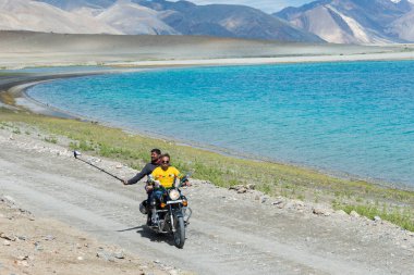 Ladakh, Hindistan - Pangong Gölü manzaralı Ladakh, Jammu ve Kashmir, Hindistan.