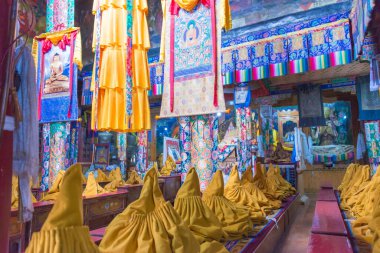 Ladakh, Hindistan - Ladakh, Jammu ve Kashmir 'deki Likir Manastırı (Likir Gompa). Manastır 1065 yılında yeniden inşa edildi..
