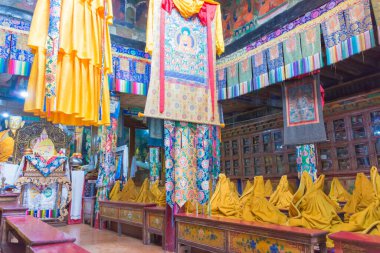 Ladakh, Hindistan - Ladakh, Jammu ve Kashmir 'deki Likir Manastırı (Likir Gompa). Manastır 1065 yılında yeniden inşa edildi..