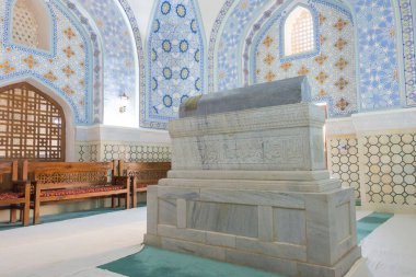Shakhrisabz, Özbekistan - Özbekistan 'daki Dorut Tilavat Kompleksindeki Şeyh Şemsidin Kulol Mausoleum. Shakhrisyabz Dünya Mirası Tarihi Merkezi 'nin bir parçasıdır..