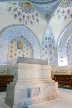 Shakhrisabz, Özbekistan - Özbekistan 'daki Dorut Tilavat Kompleksindeki Şeyh Şemsidin Kulol Mausoleum. Shakhrisyabz Dünya Mirası Tarihi Merkezi 'nin bir parçasıdır..