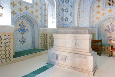 Shakhrisabz, Özbekistan - Özbekistan 'daki Dorut Tilavat Kompleksindeki Şeyh Şemsidin Kulol Mausoleum. Shakhrisyabz Dünya Mirası Tarihi Merkezi 'nin bir parçasıdır..