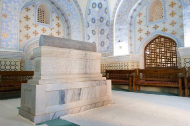 Shakhrisabz, Özbekistan - Özbekistan 'daki Dorut Tilavat Kompleksindeki Şeyh Şemsidin Kulol Mausoleum. Shakhrisyabz Dünya Mirası Tarihi Merkezi 'nin bir parçasıdır..