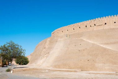 Khiva, Özbekistan - Özbekistan 'ın Khiva kentindeki antik Itchan Kala kenti. Itchan Kala Unesco Dünya Mirası Bölgesi.