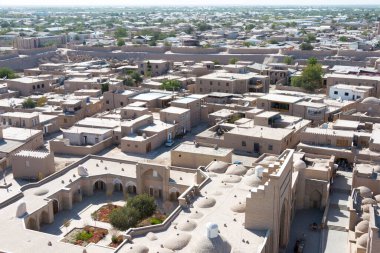 Khiva, Özbekistan - Özbekistan 'ın Khiva kentindeki antik Itchan Kala kenti. Itchan Kala Unesco Dünya Mirası Bölgesi.