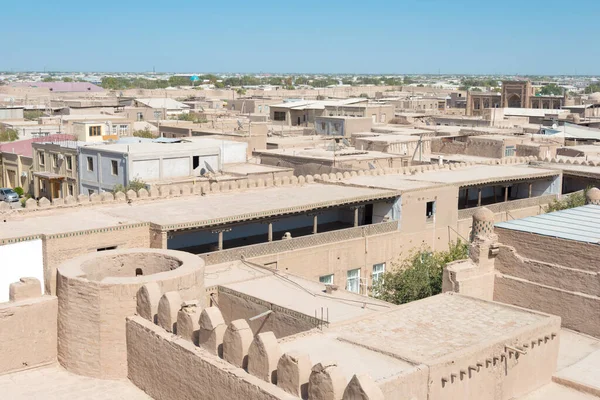 Khiva, Özbekistan - Özbekistan 'ın Khiva kentindeki antik Itchan Kala kenti. Itchan Kala Unesco Dünya Mirası Bölgesi.