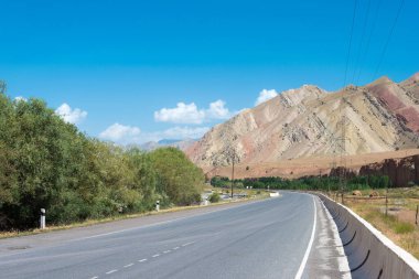 Osh, Kırgızistan - Osh, Kırgızistan 'daki Sary-Tash Oşunda Pamir Otoyolu (M41 Karayolu).