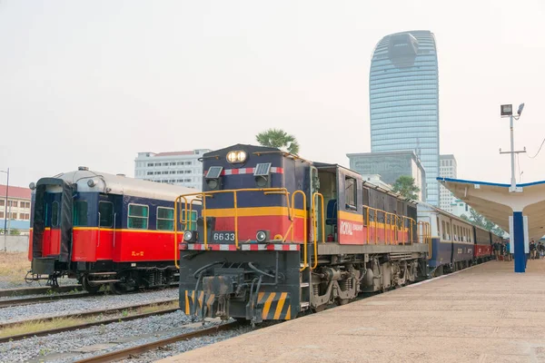 Phnom Penh Cambodia Train Bound Sihanoukville Phnom Penh Railway Station — Stock Photo, Image