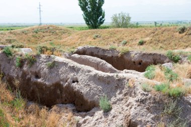 Tokmok, Kırgızistan - Tokmok, Kırgızistan 'daki Ak Beshim kalıntıları. Dünya Mirası İpek Yolları 'nın bir parçasıdır: Chang' an-Tianshan Koridoru Routes Ağı.