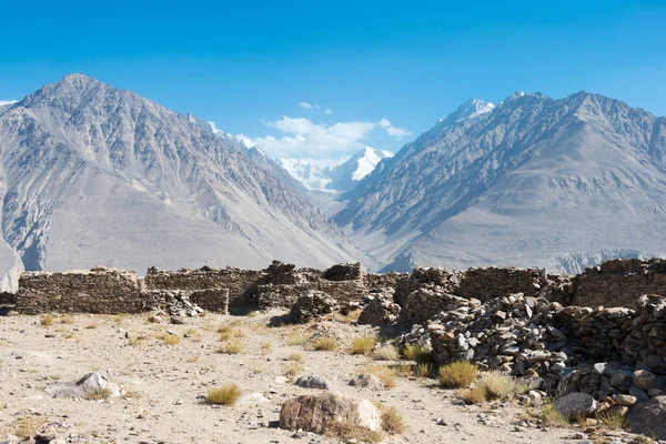 Montagnes Pamir Tadjikistan Ruines Fort Yamchun Dans Vallée Wakhan Gorno — Photo