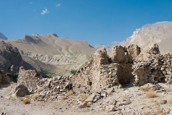 Montagnes Pamir Tadjikistan Ruines Fort Yamchun Dans Vallée Wakhan Gorno — Photo