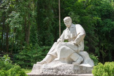 Lviv, Ukrayna - Ukrayna 'daki Taras Shevchenko Anıtı (AD1814-1861). Ukraynalı şair, yazar, sanatçı, halk ve siyaset figürünün yanı sıra folklorcu ve etnograftı..