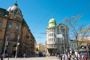 Lviv, Ukrayna - Lviv, Ukrayna 'daki Eski Şehir. Lviv, Dünya Mirası Bölgesi - L 'viv - Tarih Merkezi Topluluğu.
