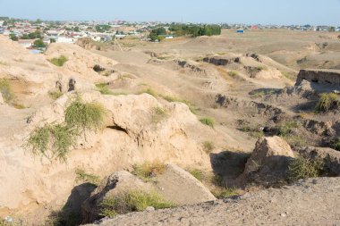 Semerkant, Özbekistan - Özbekistan 'da Antik Afrasiyab şehrinin kalıntıları (MÖ 500 - MS 1220). Semerkand 'ın bir parçasıdır - Kültür Kavşağı Dünya Mirası Alanı.