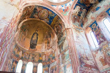 Kutaisi, Gürcistan - Gürcistan 'ın Kutaisi kentindeki Gelati Manastırında Antik Duvar. Dünya Mirası Sitesi 'nin bir parçasıdır..