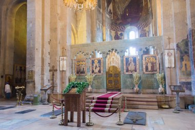 Mtskheta, Gürcistan - Mtskheta, Mtianeti, Gürcistan 'daki Svetitskhoveli Katedrali. Mtskheta 'nın Dünya Mirası Anıtları' nın bir parçasıdır..