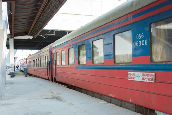 Tiflis Georgia Tren 371 Tiflis Ereván Tren Internacional Estación Tren —  Fotos de Stock