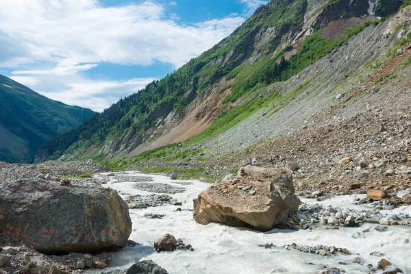 Mestia Georgia Mountain Range Hiking Trail Mestia Chalaadi Glacier Famous — Stock Photo, Image