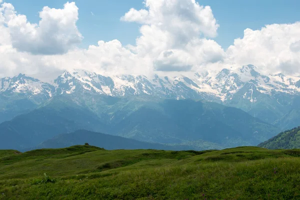 Mestia Georgia Sentiero Escursionistico Che Porta Mestia Laghi Koruldi Famoso — Foto Stock