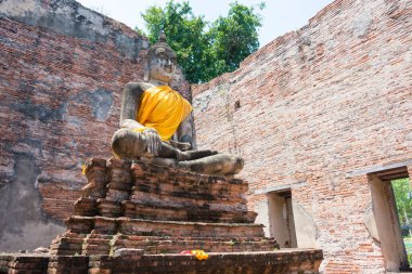 Ayutthaya, Tayland - WAT BOROM 'da Buda Heykeli Ayutthaya, Tayland. Dünya Mirası Bölgesi - Ayutthaya Tarihi Kenti.