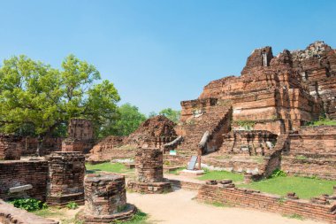 Ayutthaya, Tayland - WAT MAHAThat Ayutthaya, Tayland. Dünya Mirası Bölgesi - Ayutthaya Tarihi Kenti.