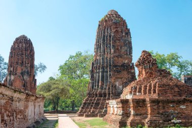 Ayutthaya, Tayland - WAT MAHAThat Ayutthaya, Tayland. Dünya Mirası Bölgesi - Ayutthaya Tarihi Kenti.