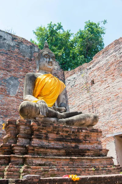 タイのアユタヤ タイのアユタヤにあるWat Borom Puttharamの仏像 世界遺産に登録されている アユタヤの歴史的都市 — ストック写真