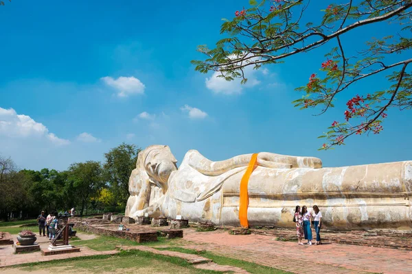 Ayutthaya Tajlandia Posąg Nirwany Wat Lokaya Sutha Ayutthaya Tajlandia Jest — Zdjęcie stockowe
